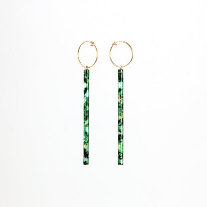 Tube earrings (green)
