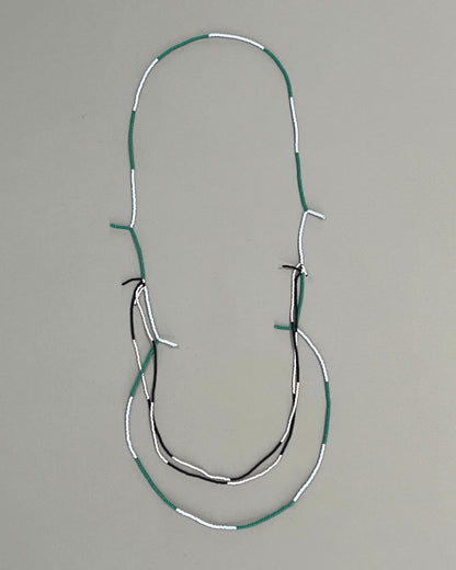 'Beads for Buildings + Bodies: Strip with stripes no.1' necklace