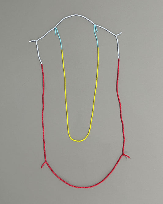 'Beads for Buildings + Bodies: Configuration no.5 (rectangle with yellow)' necklace