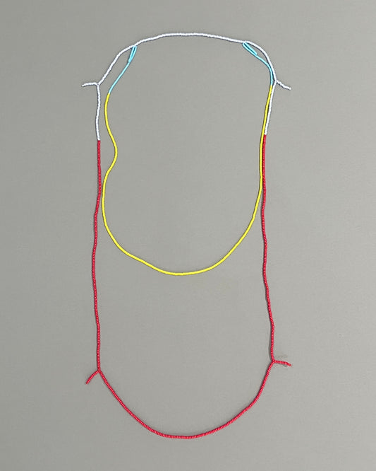 'Beads for Buildings + Bodies: Configuration no.5 (rectangle with yellow)' necklace