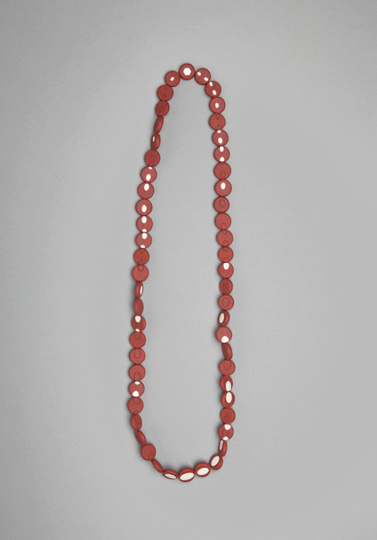 'Stop Motion (oval beads on red)' necklace
