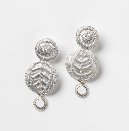 'Punched Leaf Mirror' earrings