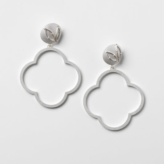'Stitched Leaf Quatrefoil' earrings