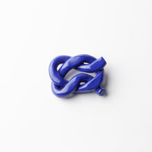 'Porcelain brooch' - royal blue