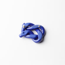 'Porcelain brooch' - royal blue