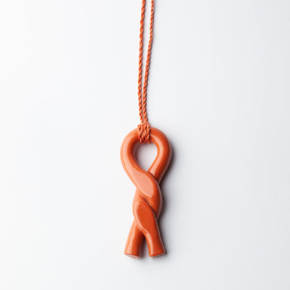 Porcelain pendant - terracotta