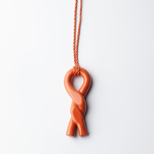 Porcelain pendant - terracotta