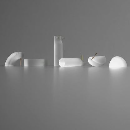 'Blank: quarter circle' stud earrings