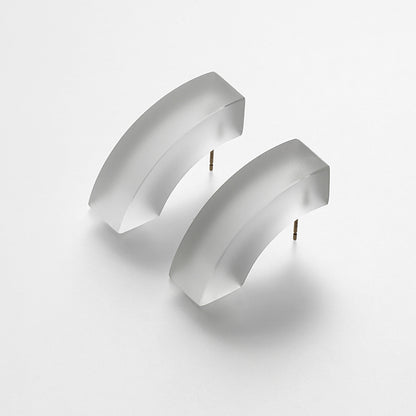 'Blank: quarter circle' stud earrings
