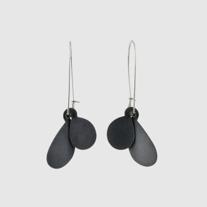 'Leaf' earrings - blackened silver
