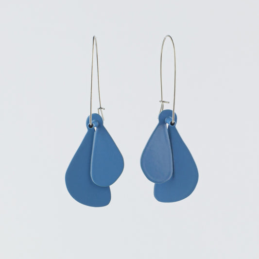 'Leaf' earrings - blue