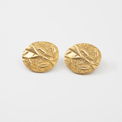 'Botanical' stud earrings - gold