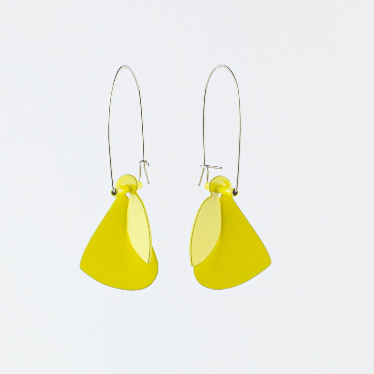 'Leaf' earrings (L) - yellow