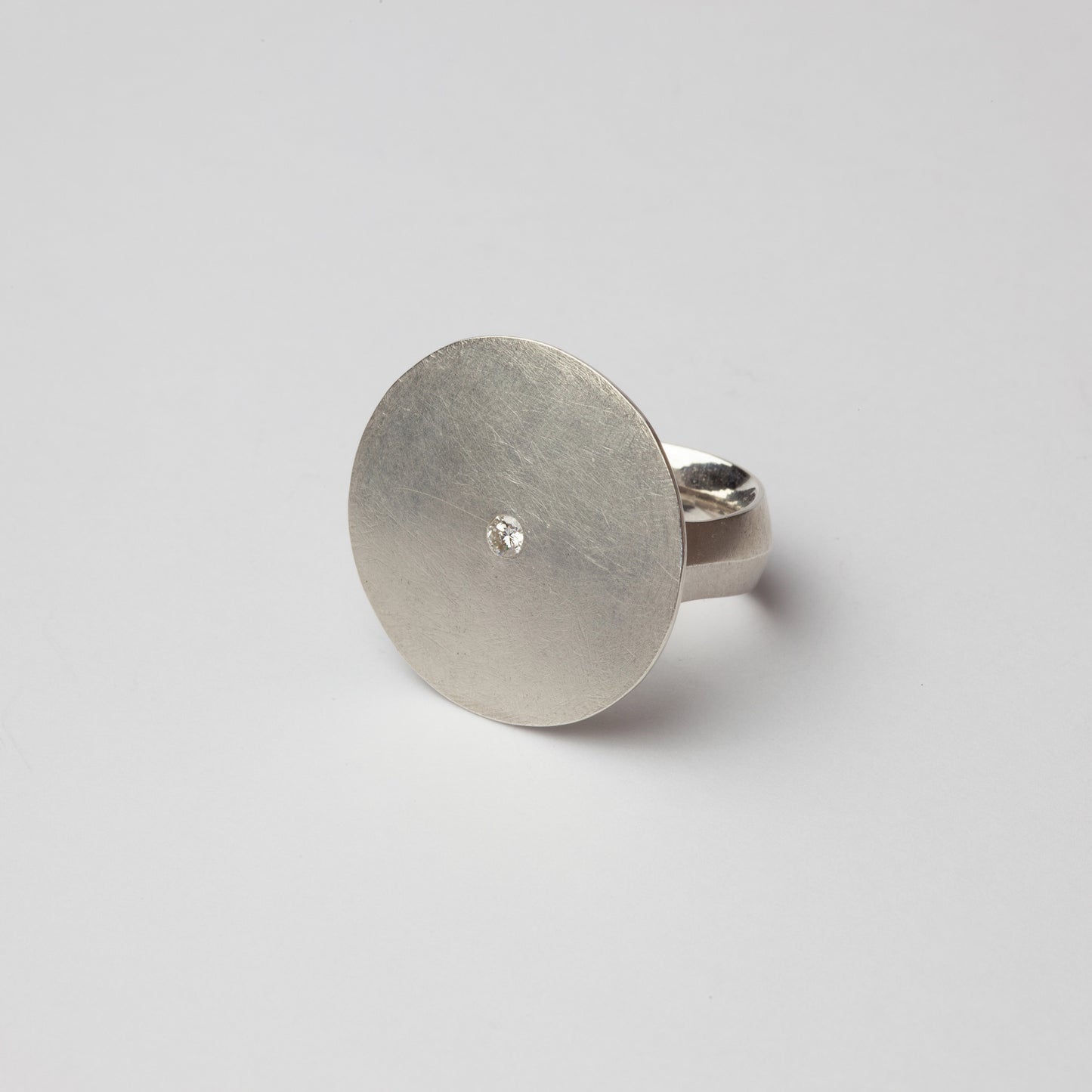 Diamond & silver ring