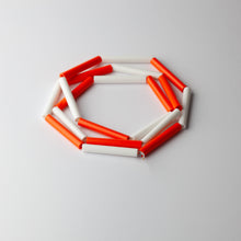 'Straws' necklace - red/white