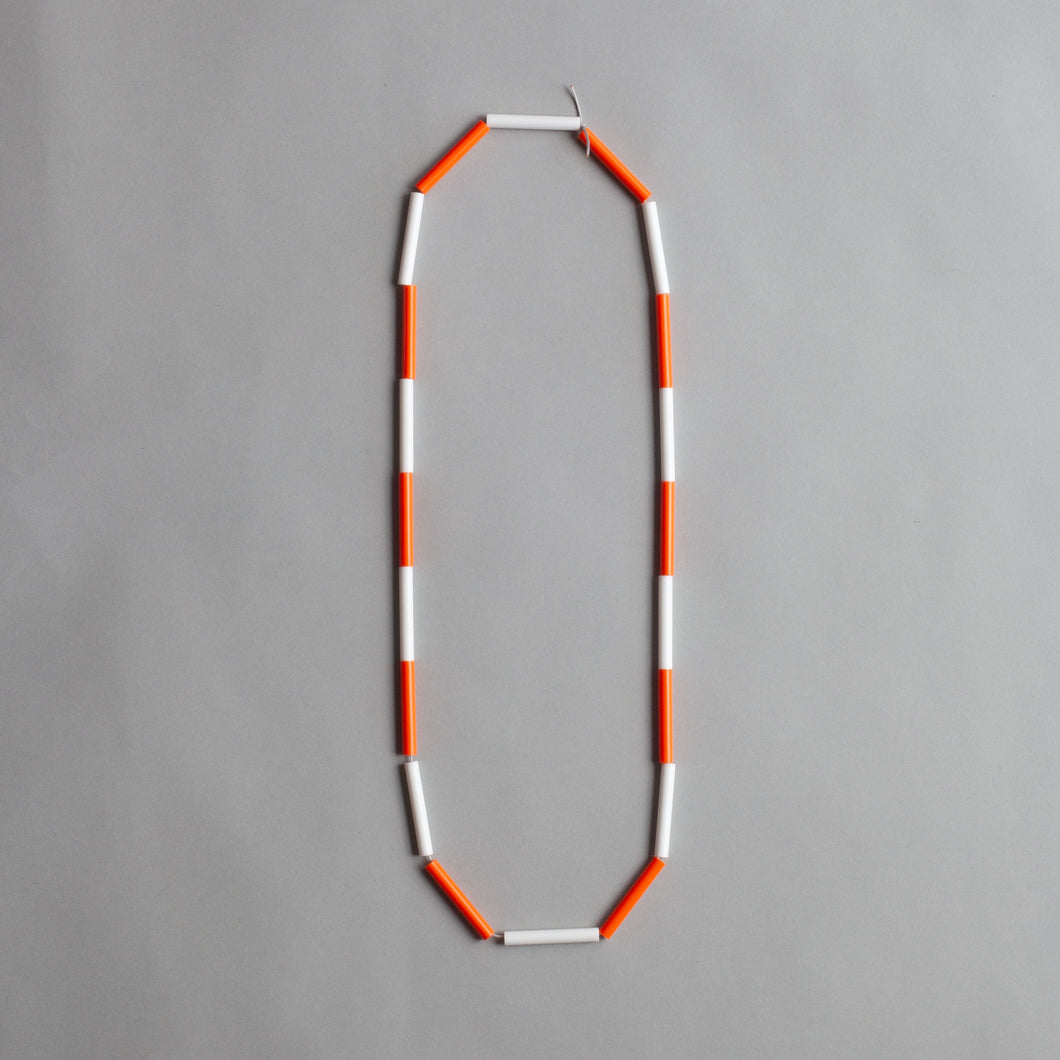 'Straws' necklace - red/white