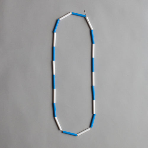 'Straws' necklace - blue/white