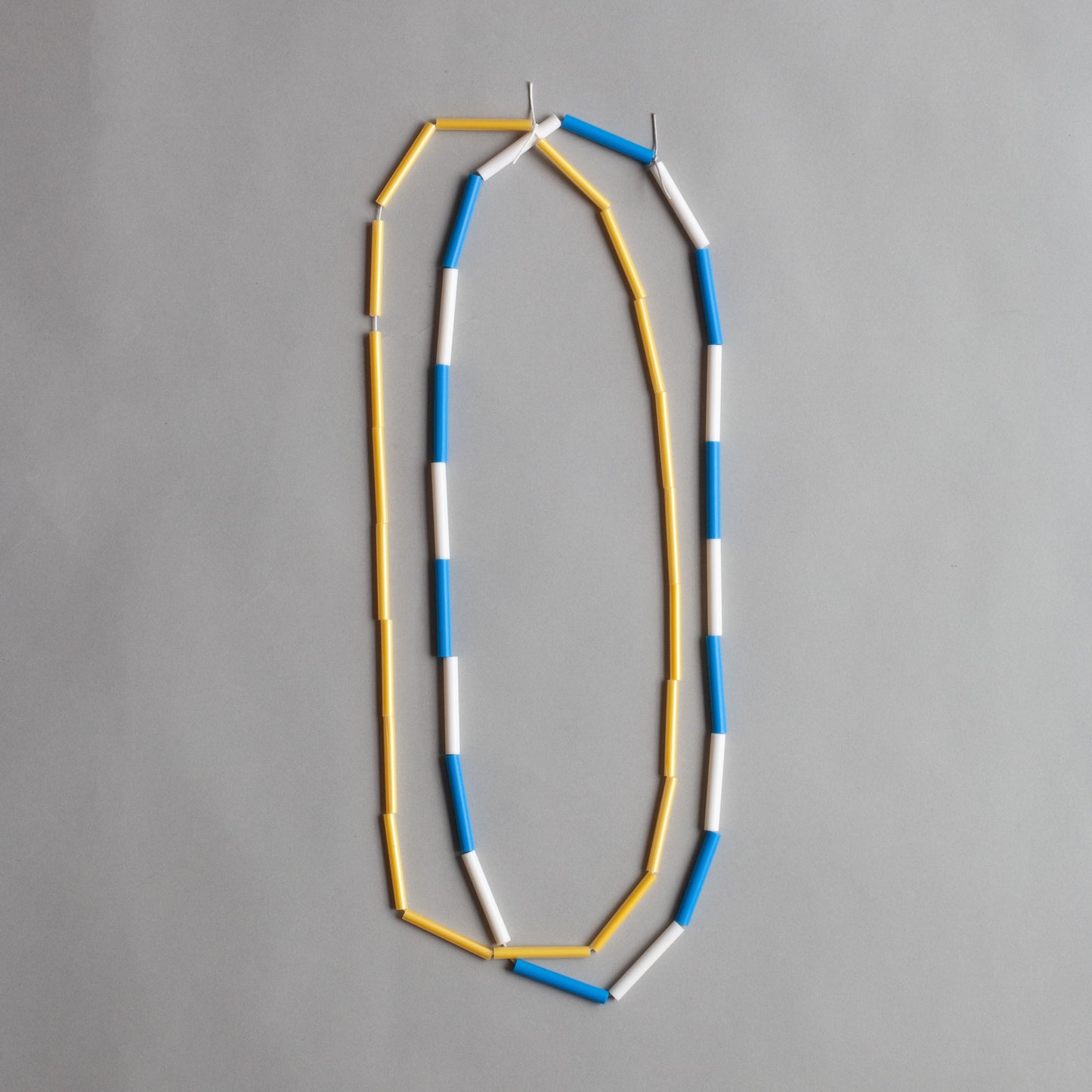 'Straws' necklace - blue/white