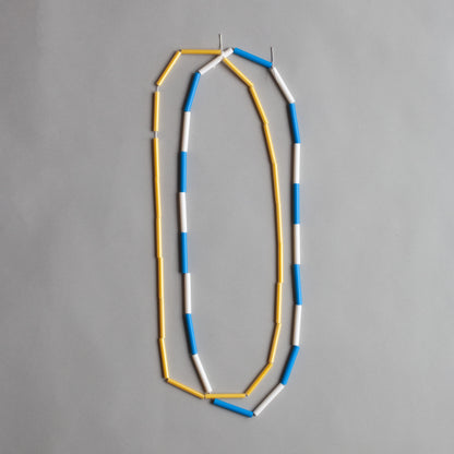 'Straws' necklace - blue/white
