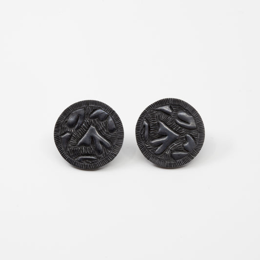 'Relic' studs - black