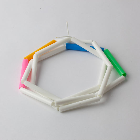 'Straws' necklace - white/colour