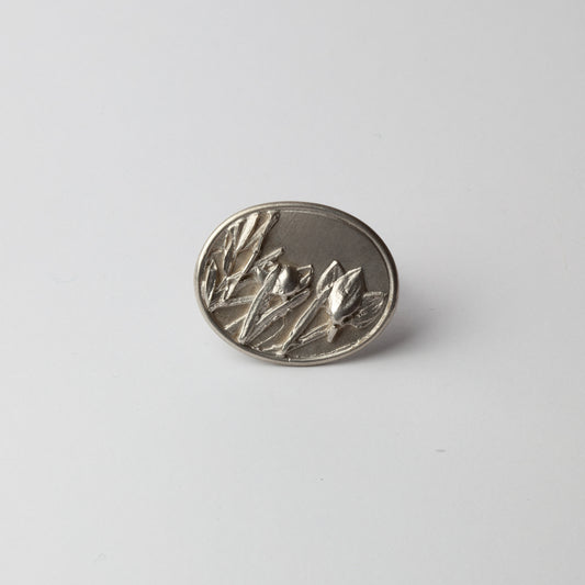 Flat top silver ring