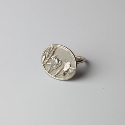 Flat top silver ring