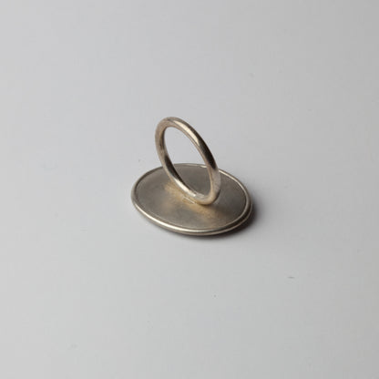 Flat top silver ring