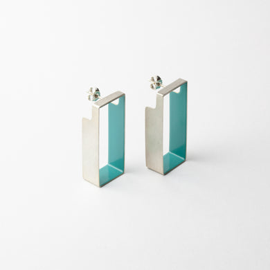 Rectangle earrings - turquoise