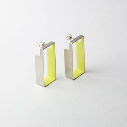 Rectangle earrings - yellow
