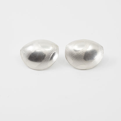 Domed stud earrings - silver