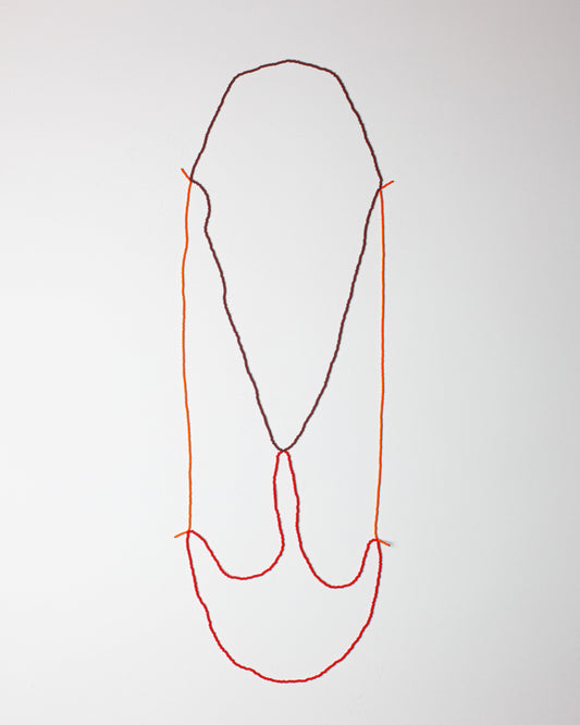 'Beads for Buildings + Bodies: Curtain no. 3 (red and orange)' necklace