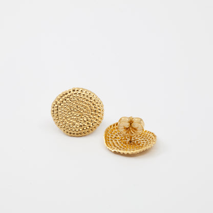 'Punched dot' studs - gold