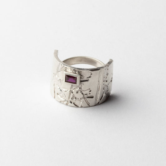 Cast rings with ruby (silver)