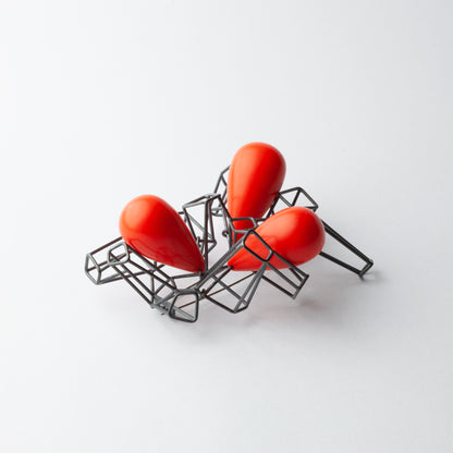 Brooch with red beads