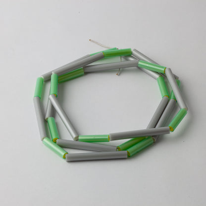 'Straws' necklace - grey/green