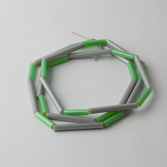'Straws' necklace - grey/green