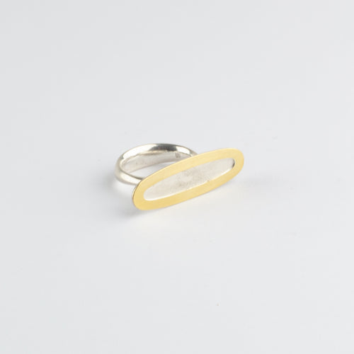 Ellipse gold & silver ring