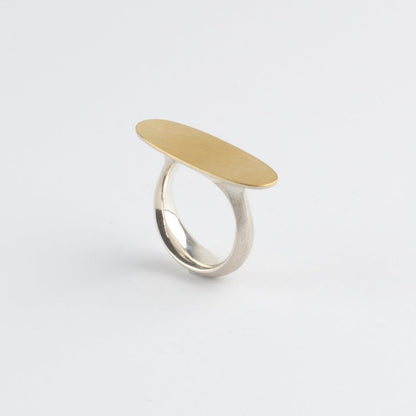 Ellipse gold & silver ring
