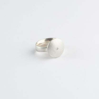 Diamond & silver ring