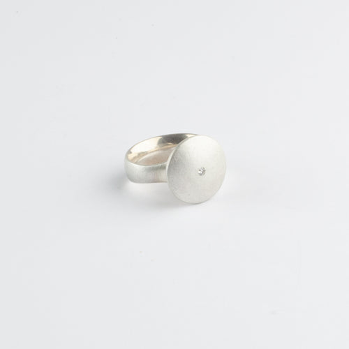Diamond & silver ring