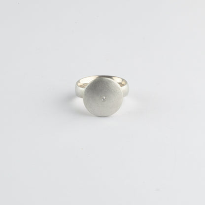 Diamond & silver ring