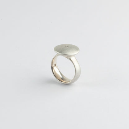 Diamond & silver ring
