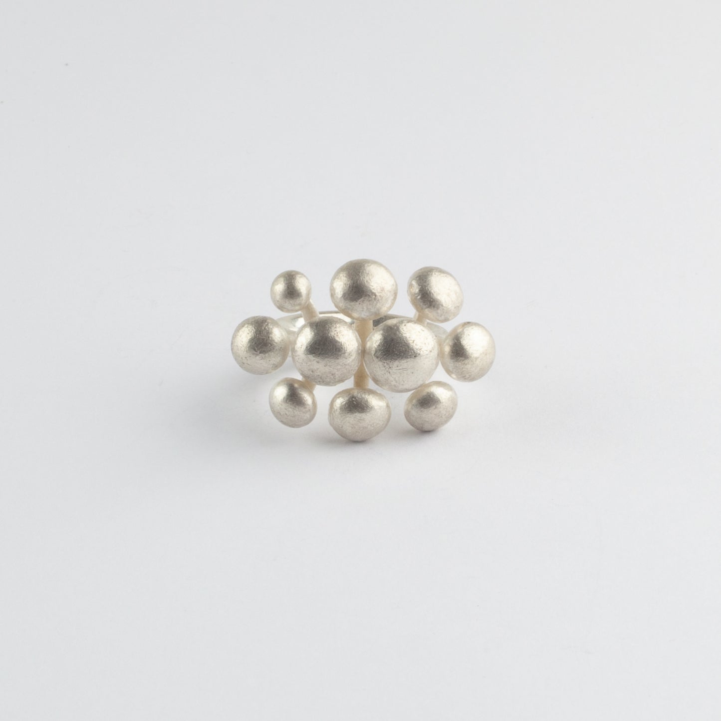 Silver bubble ring