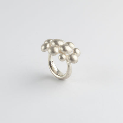 Silver bubble ring