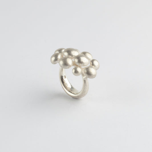 Silver bubble ring