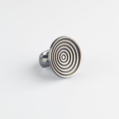 Large black & silver ring