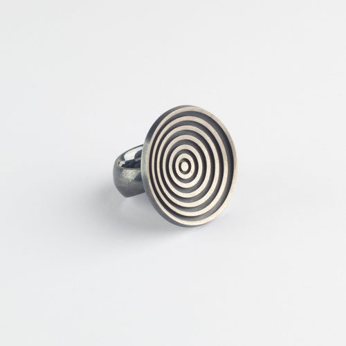 Large black & silver ring