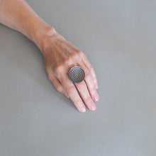 Large black & silver ring