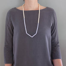 'Straws' necklace - mauve/ivory